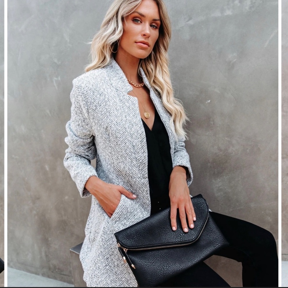 VICI Tayshia Pocketed Coat HeatherGrey Herringbone